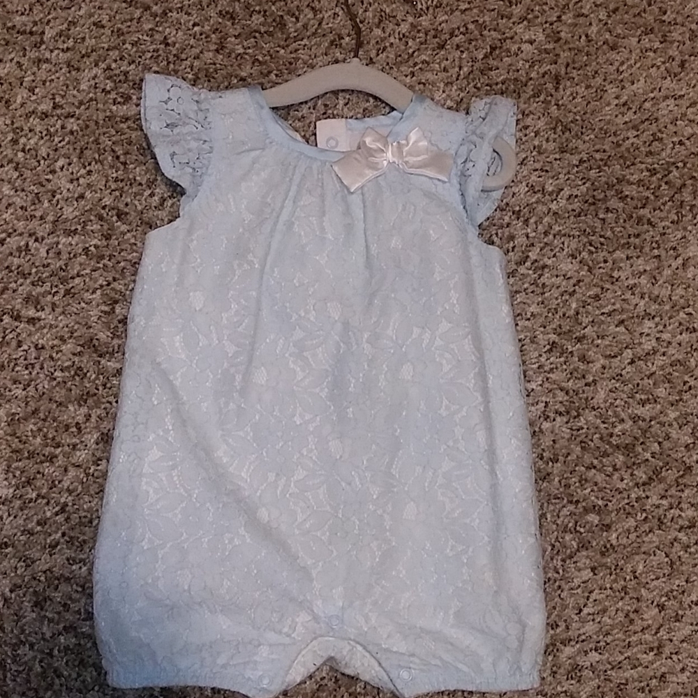 Light blue baby girl romper